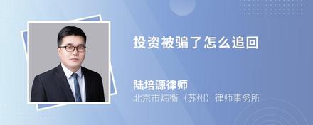 投资被骗了怎么追回