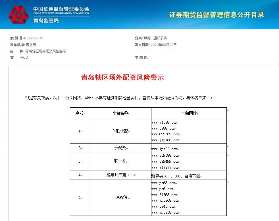 场外配资监管整顿 非法配资黑名单 投资者教育防范_在线期货配资
